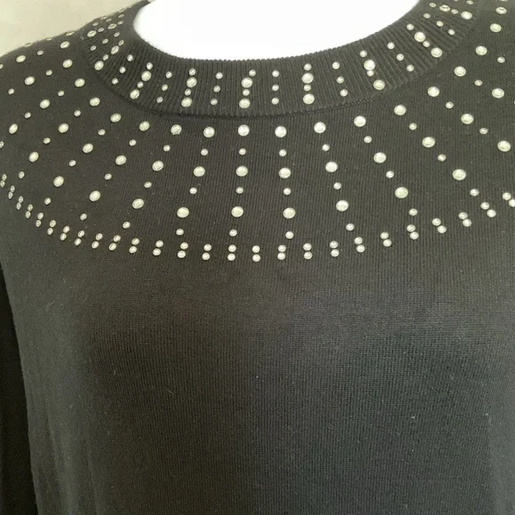 Lane Bryant Jeweled pullover sweater. Black. Size 26/28. Crew neckline. - Picture 3 of 4